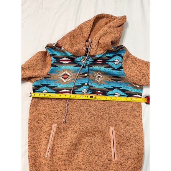 Aztec Hoodie - Women's Pink/Orange Size L/XL - Picture 4 of 5